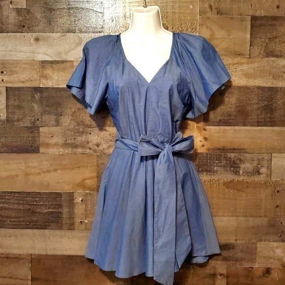 New Parker Adeline A-Line Chambray Dress - Picture 3 of 10
